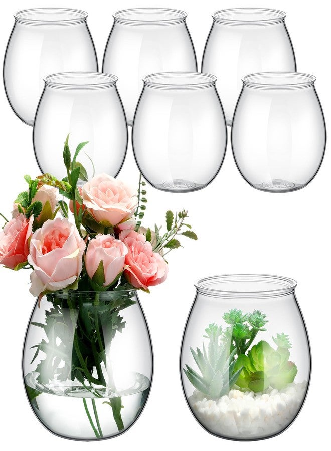 FoldTier 8 Pcs Plastic Fish Bowls for Centerpieces 27 oz Clear Fish Bowl for Drinks Unbreakable Heavy Duty Round Vase for Table Centerpieces Wedding Event Home Decor - Image 1